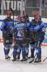 DEL - Eishockey - Saison 2020/21 - ERC Ingolstadt - EHC Red Bull München - Der 1:2 Anschlusstreffer durch Brandon Defazio (#24 ERCI) - Wayne Simpson (#21 ERCI) - Daniel Pietta (#86 ERCI) - Morgan Ellis (#4 ERCI) -  - jubel - Ben Marshall (#45 ERCI) - Foto