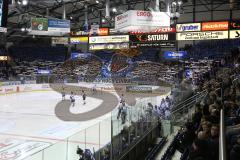 DEL - Eishockey - PlayOff - ERC Ingolstadt - Iserlohn Roosters - 1. Spiel - Fan Choreografie Jubel Fahnen