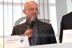 DEL - ERC Ingolstadt - Vorstellung neuer Trainer - Saison 2014/2015 - Larry Huras (Kanadier), Jiri Ehrenberger (Sportdirektor ERC)