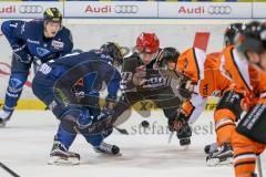 DEL - Eishockey - ERC Ingolstadt - Grizzlys Wolfsburg - Bully Jared Ross (ERC 42) und Tyson Muluck rechts