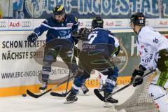 DEL - Eishockey - ERC Ingolstadt - Straubing Tigers - Saison 2016/2017 - Thomas Oppenheimer (#8 ERCI) - Brandon Buck (#9 ERCI) - Foto: Meyer Jürgen