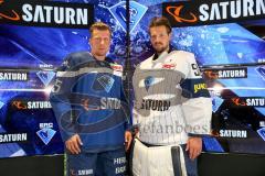 DEL - Eishockey - ERC Ingolstadt - Saison 2016/2017 - Vorstellung Sponsor Saturn und neues Trikot - Patrick Köppchen (ERC 55), Torwart Timo Pielmeier (ERC 51)