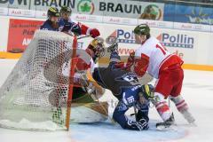 DEL - Eishockey - ERC Ingolstadt - HCB Südtirol Alperia - Saison 2016/2017 - Martin Buchwieser (#16 ERCI) - Smith Jacob Goalkeeper (Bozen)- Thomas Pielmeier (#50 ERCI) - Foto: Meyer Jürgen