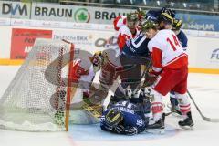 DEL - Eishockey - ERC Ingolstadt - HCB Südtirol Alperia - Saison 2016/2017 - Martin Buchwieser (#16 ERCI) - Smith Jacob Goalkeeper (Bozen)- Thomas Pielmeier (#50 ERCI) - Foto: Meyer Jürgen