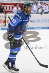 DEL - Eishockey - ERC Ingolstadt - Augsburger Panther - Saison 2017/2018 - Darin Olver (#40 ERCI) beim 2:0 Führungstreffer - jubel - Ben Meisner Torwart (#30 AEV) - Foto: Meyer Jürgen