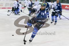 DEL - Eishockey - ERC Ingolstadt - Nürnberg Ice Tigers - Saison 2017/2018 - Dustin Friesen (#14 ERCI) beim warm machen - Foto: Meyer Jürgen