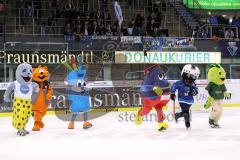 DEL - Eishockey - ERC Ingolstadt - Iserlohn Roosters - Wettlauf Rennen der Maskottchen aus Ingolstadt, Stadtwerke hat gewonnen