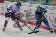 DEL - Eishockey - Playoff - Viertelfinale -  Spiel 5 - ERC Ingolstadt - Adler Mannheim - Saison 2017/2018 - Tim Stapleton (#19 ERCI) - Denis Endras Torwart (#44 Mannheim) - Foto: Meyer Jürgen