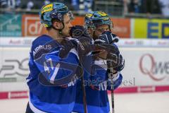 DEL - Eishockey - Playoff - Viertelfinale -  Spiel 5 - ERC Ingolstadt - Adler Mannheim - Saison 2017/2018 - Entäuschte Gesichter nach der Niederlage - Joachim Ramoser (#47 ERCI) - Dennis Swinnen (#77 ERCI) -   - Foto: Meyer Jürgen