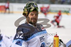 DEL - Eishockey - ERC Ingolstadt - Kölner Haie - Testspiel - Saison 2017/2018 - Jochen Reimer (#32Torwart ERCI) beim warm machen - Foto: Meyer Jürgen
