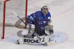 DEL - Eishockey - Saison 2018/2019 - ERC Ingolstadt - Augsburger Panther - Timo Pielmeier (#51Torwart ERCI) wehrt einen Puck ab - Foto: Meyer Jürgen