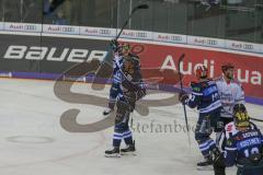 DEL - Eishockey - Saison 2018/2019 - ERC Ingolstadt - Kölner Haie - Gustaf Wesslau Torwart (#29 Köln) - äe40# - Benedikt Kohl (#34 ERCI) mit dem 1:0 Führungstreffer - jubel - Foto: Meyer Jürgen