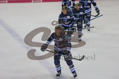 DEL - Eishockey - Saison 2018/2019 - ERC Ingolstadt - Eisbären Berlin - Der 1:1 Ausgleichstreffer durch Garbutt Ryan (#28 ERCI) - jubel - Darin Olver (#40 ERCI) - Maury Edwards (#23 ERCI) - Foto: Meyer Jürgen