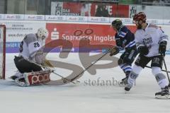 DEL - Eishockey - Saison 2018/2019 - ERC Ingolstadt - Kölner Haie - Tyler Kelleher (#19 ERCI) - Gustaf Wesslau Torwart (#29 Köln) - Foto: Meyer Jürgen