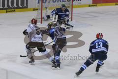 DEL - Eishockey - Saison 2018/2019 - ERC Ingolstadt - Kölner Haie - Jochen Reimer (#32Torwart ERCI) - Alexander Oblinger (#50 Köln) - Dustin Friesen (#14 ERCI) - Foto: Meyer Jürgen