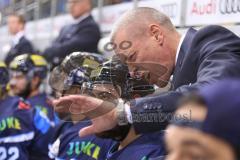DEL - Eishockey - Saison 2018/2019 - ERC Ingolstadt - Augsburger Panther - Jerry D´Àmigo (#9 ERCI) - Torwartrainer Fabian Dahlem gibt Anweisungen - Foto: Meyer Jürgen