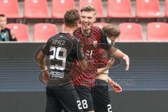 3. Liga; FC Ingolstadt 04 - SSV Ulm 1846; David Kopacz (29, FCI) Scuß Tor Jubel Treffer 2:0, Jannik Mause (7, FCI)