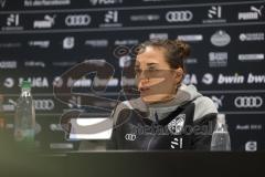 3. Liga - Saison 2023/24 - FC Ingolstadt 04 - Waldhof Mannheim - Cheftrainerin Sabrina Wittmann(FCI) bei der Pressekonferenz nach dem Spiel - XXXXX - Foto: Meyer Jürgen