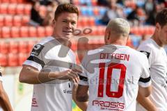 3. Liga; SpVgg Unterhaching - FC Ingolstadt 04; Tor Jubel Treffer Sebastian Grönning (11, FCI) Max Dittgen (10, FCI)