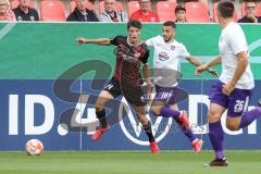 DFB Pokal; FC Ingolstadt 04 - Erzgebirge Aue; Merlin Röhl (34, FCI) Messeguem Soufiane (18 Aue)