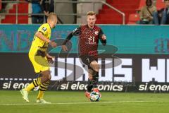 3. Liga; FC Ingolstadt 04 - Borussia Dortmund II; Jannik Mause (7, FCI) Roggow Franz (8 BVB2)