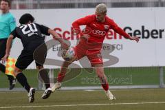 Bayernliga Nord - Saison 2023/24 - FC Ingolstadt 04 II - SC Eltersdorf- Thomas Rausch (Nr.3 - FCI) - Akimoto Hiroki schwarz Eltersdorf - Foto: Meyer Jürgen