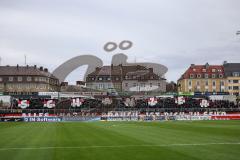 3. Liga; TSV 1860 München - FC Ingolstadt 04; vor dem Spiel Fan Fankurve Banner Fahnen Spruchband Schanzer