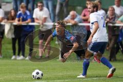 Kreisliga - Saison 2023/2024 - SV Menning - FC Mindelstetten - Simon Wolfsfellner blau Menning Jonas Schoberer weiss Mindelstetten - - Foto: Meyer Jürgen