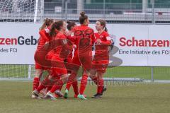2. Frauen-Bundesliga - Saison 2021/2022 - FC Ingolstadt 04 - FC Bayern München II - Der 1:1 Ausgleichstreffer durch Mailbeck Alina (#8 FCI) - jubel - Foto: Meyer Jürgen