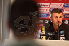 3.Liga - Saison 2023/2024 - SC Freiburg II - FC Ingolstadt 04 - Cheftrainer Michael Köllner (FCI) bei der PK nach dem Spiel -  Foto: Meyer Jürgen