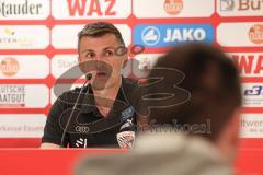 3. Liga - Saison 2023/24 - Rot-Weiss Essen - FC Ingolstadt 04 -  - Cheftrainer Michael Köllner (FCI)  Pressekonferenz nach dem Spiel -  - XXXXX - Foto: Meyer Jürgen