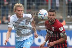 3.Liga - Saison 2022/2023 - TSV 1860 München - FC Ingolstadt 04 - Jesper Verlaat (Nr.4 - 1860 München) - Pascal Testroet (Nr.37 - FCI) - Foto: Meyer Jürgen