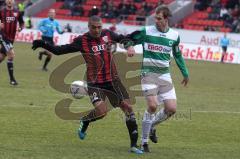2.BL - FC Ingolstadt 04 - Greuther Fürth 0:0 - Ahmed Akaichi mit Thomas Kleine