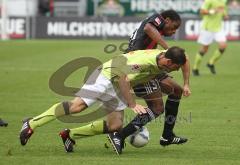 2.Liga - FC Ingolstadt 04 - Erzgebirge Aue - 0:0 - Caiuby im Zweikampf mit Kevin Schlitte