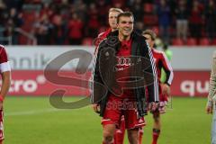2. BL - FC Ingolstadt 04 - VfR Aalen 2:0 - Torschütze Christian Eigler (18) jubelt und lacht nach dem Spiel