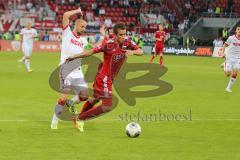2. BL - FC Ingolstadt 04 - 1. FC Köln - 2014 - Stefan Lex (14) wird im Strafraum gefoult, Elfmeter