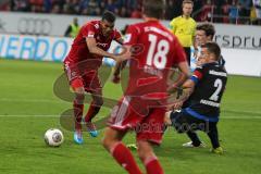 2. BL - Saison 2013/2014 - FC Ingolstadt 04 - SC Paderborn - Collin Quaner (11) sucht den Weg zum Tor und scheitert an Uwe Hünemeier