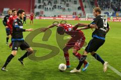 2. BL - Saison 2013/2014 - FC Ingolstadt 04 - SC Paderborn - links Collin Quaner (11) im Zweikampf mit Thomas Brettels rechts