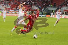 2. BL - FC Ingolstadt 04 - 1. FC Köln - 2014 - Stefan Lex (14) wird im Strafraum gefoult, Elfmeter