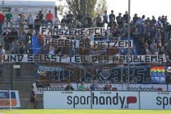 2. Bundesliga - FSV Frankfurt - FC Ingolstadt 04 - 0:1 - Frankfurt Fans hetzen gegen FCI mit Spruchband