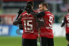2. Bundesliga - Fußball - FC Ingolstadt 04 - TSV 1860 München - Danilo Soares Teodoro (15, FCI) Torschütze und Moritz Hartmann (9, FCI) Jubel