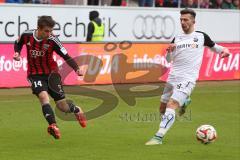 2. Bundesliga - Fußball - FC Ingolstadt 04 - SV Sandhausen - Stefan Lex (14, FCI) zieht ab zum Tor, rechts kommt Leart Paqarada SV