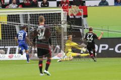 1. Bundesliga - Fußball - Bayer 04 Leverkusen - FC Ingolstadt 04 - Torwart Örjan Haskjard Nyland (26, FCI) Kampl, Kevin (Leverkusen 44) Tor 2:1