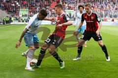 1. BL - Saison 2015/2016 - FC Ingolstadt 04 - Schalke 04 - Robert Bauer (#23 FC Ingolstadt 04) - Junior Caicara (3, Schalke) - Foto: Meyer Jürgen