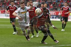 1. BL - Saison 2015/2016 - FC Ingolstadt 04 - Borussia Mönchengladbach - Danny da Costa (#21 FC Ingolstadt 04) - Nordtveit Havard #6 weiss Gladbach - Foto: Meyer Jürgen