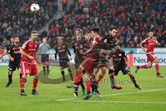 1. Bundesliga - Fußball - Bayer Leverkusen - FC Ingolstadt 04 - Eckball Ecke Lukas Hinterseer (16, FCI) Alfredo Morales (6, FCI)  Admir Mehmedi (Leverkusen 14)