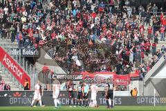 1. Bundesliga - Fußball - 1. FC Köln - FC Ingolstadt 04 - Ingolstadt Fans Jubel Fahnen Block