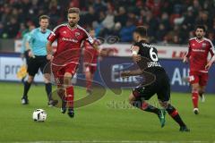 1. Bundesliga - Fußball - Bayer Leverkusen - FC Ingolstadt 04 - Lukas Hinterseer (16, FCI) Aleksandar Dragovic (Leverkusen 6)