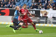1. Bundesliga - Fußball - TSG 1899 Hoffenheim - FC Ingolstadt 04 - Zweikampf vor dem Tor Kevin Vogt (TSG 22) Lukas Hinterseer (16, FCI)