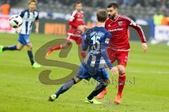 1. BL - Saison 2016/2017 - Hertha BSC - FC Ingolstadt 04 - Anthony Jung (#3 FCI) - Sebastian Langcamp (#15 Hertha) - Foto: Meyer Jürgen
